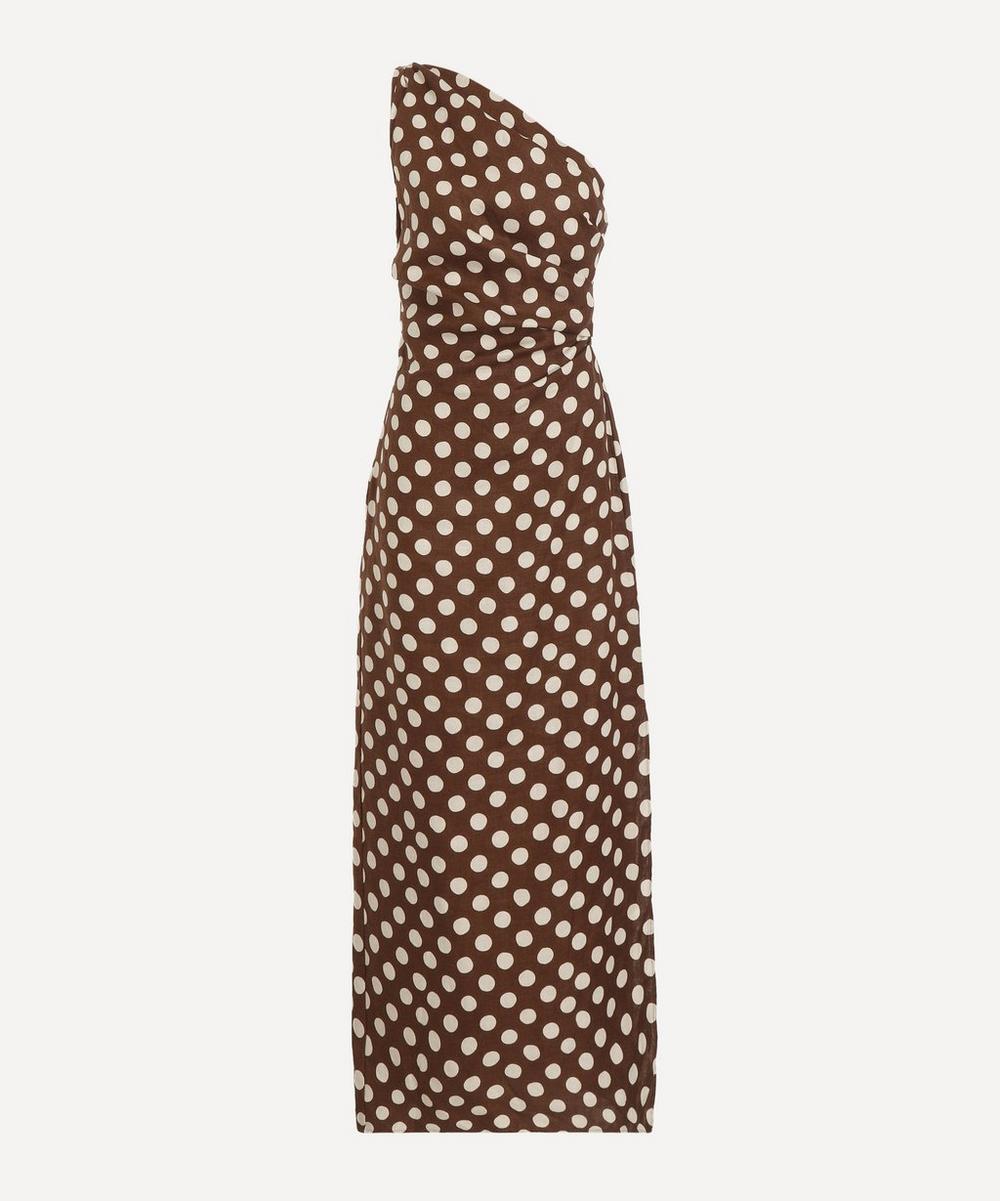 FAITHFULL Simona Chocolate Dot Maxi Dress