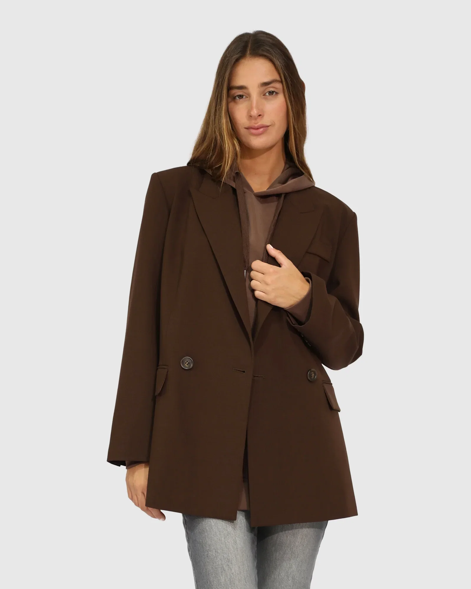 Image of Over and Out Blazer - Chocolate