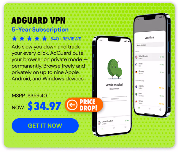 AdGuard VPN: 5-Yr Subscription