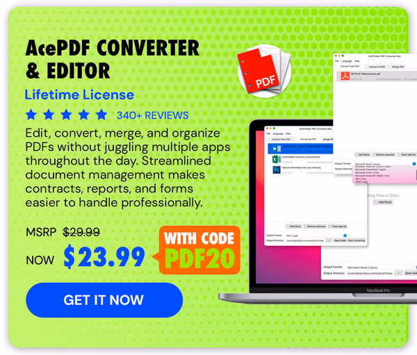 AcePDF Converter & Editor: Lifetime License