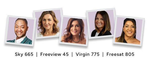Sky 665 | Freeview 45 | Virgin 775 | Freesat 805