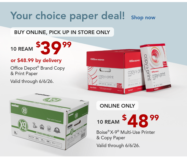 in store and online paper deals