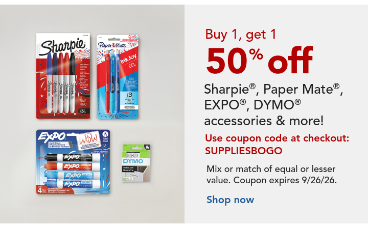 Buy 1, get 1 50% off Sharpie®, Paper Mate®, EXPO® & more