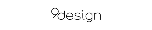 9design logo, minimalist black wordmark on white background