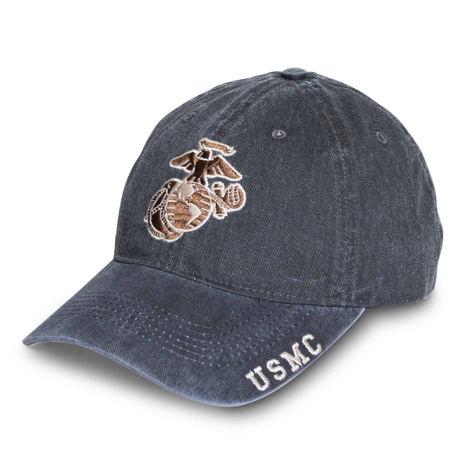 Image of Eagle, Globe, and Anchor USMC Hat – Dark Grey and Copper