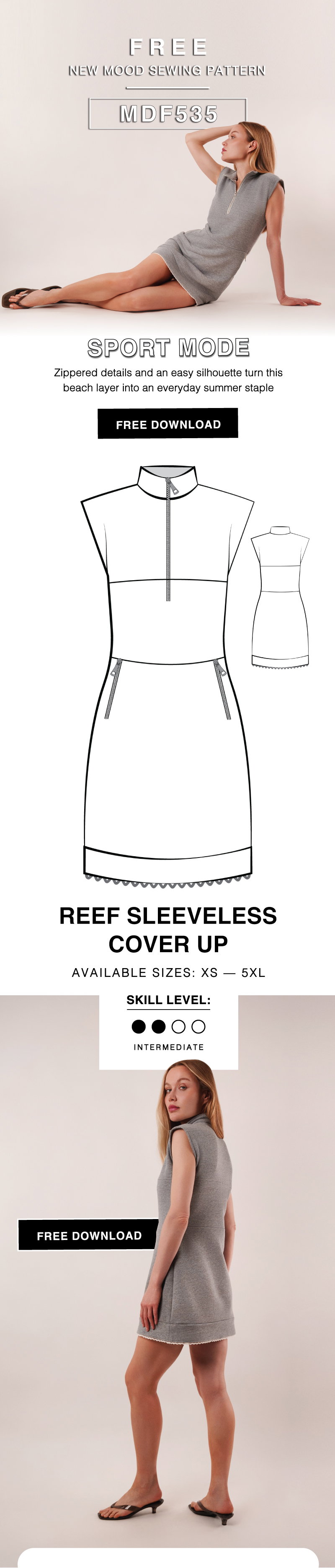 THE REEF SLEEVELESS COVER UP FREE SEWING PATTERN