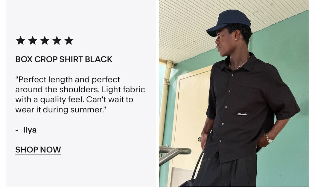 Box Crop Shirt Black