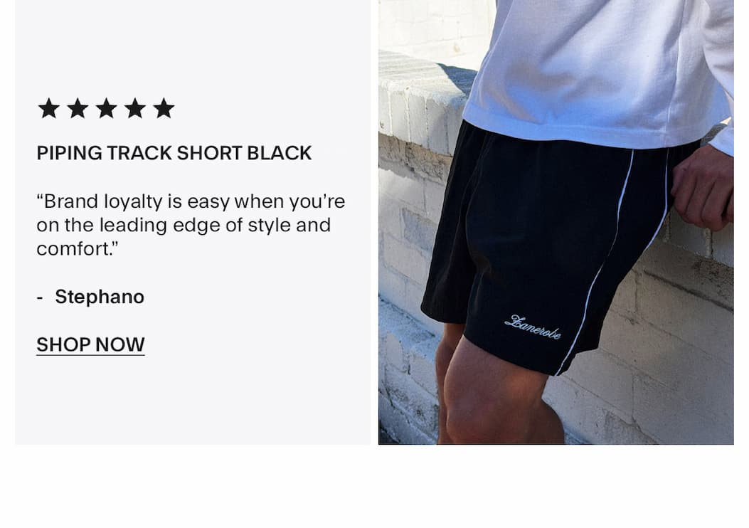 Piping Track Short Black