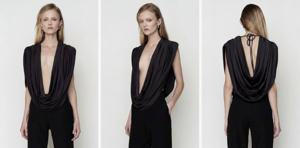 Jasmine Slinky Drape Top - Black