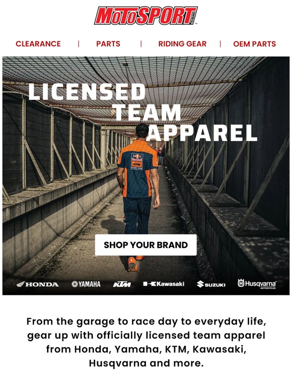 Ready for race day? Gear Up with Official Team Apparel