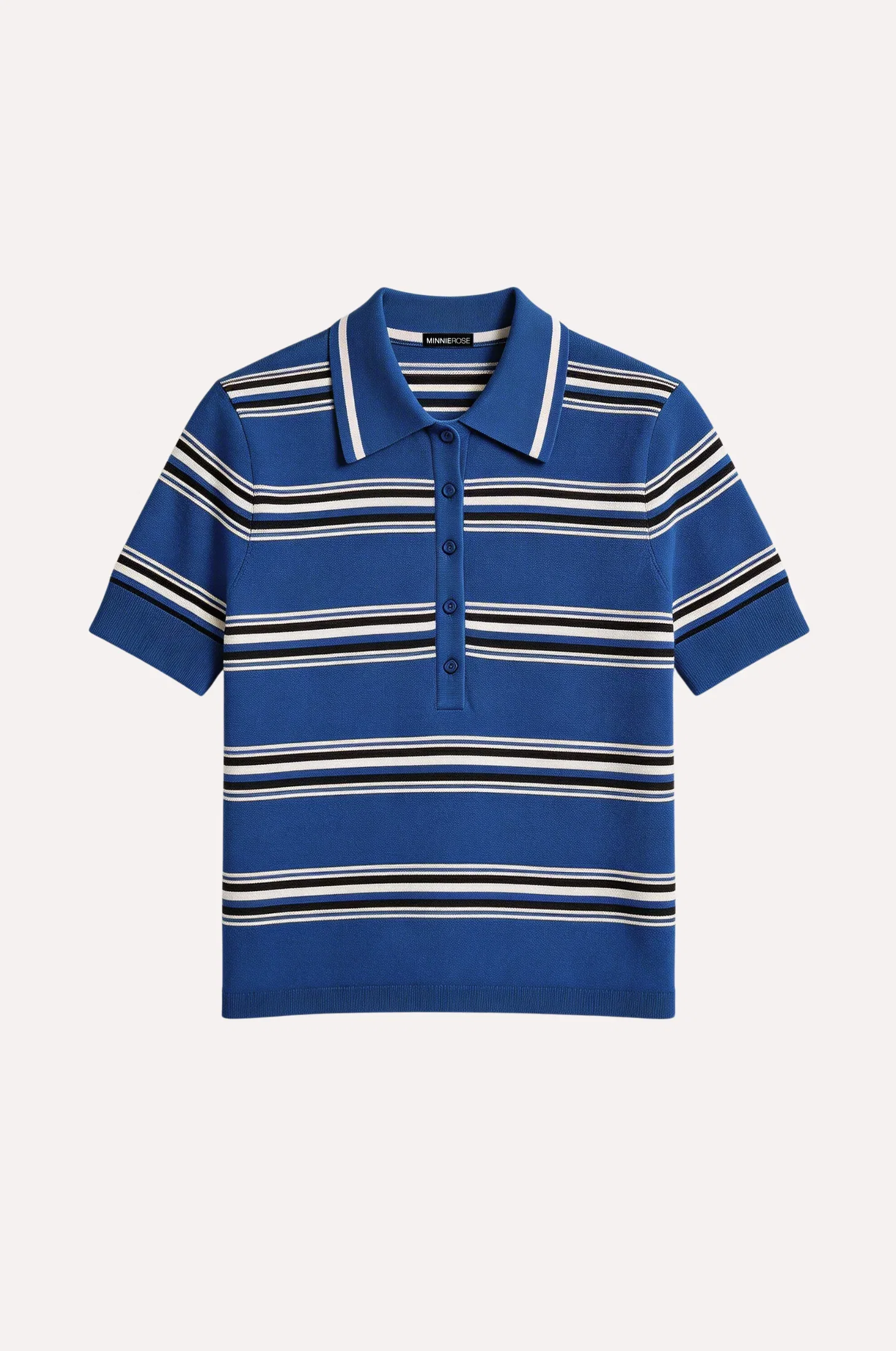 Image of Viscose Short Sleeve Striped Polo With Tipping