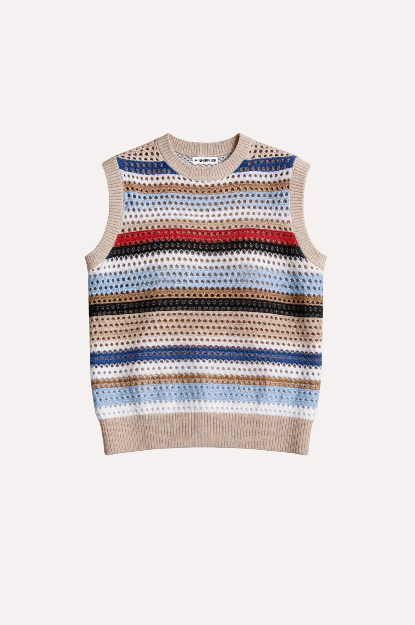 Image of Cotton Cashmere Mesh Stripe Tank