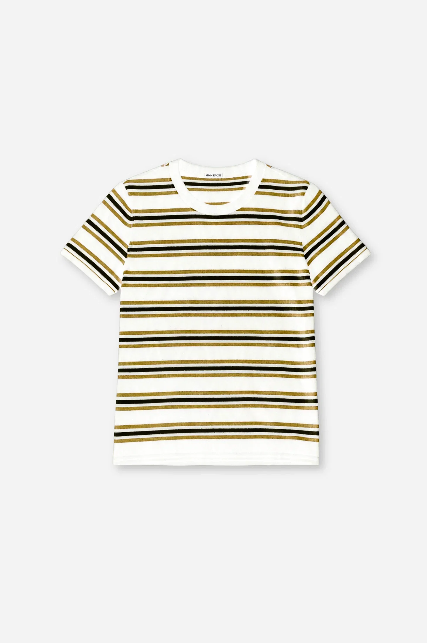 Image of Striped Short Sleeve Crew Tee With Rolled Edges