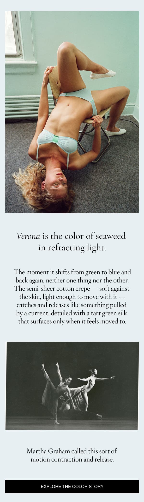 Verona is the color of seaweed in refracting light
