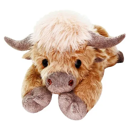 35CM Highland Cow Stuffed Animals, Cute Coolable Plush Warm Gift for Boys Girls Men Women
