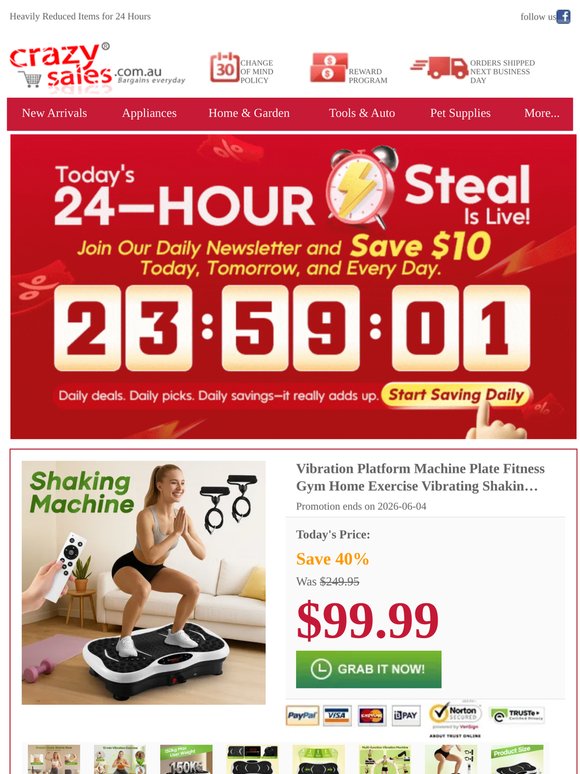 $99.99 powers your home workouts with a vibration fitness platform, today only