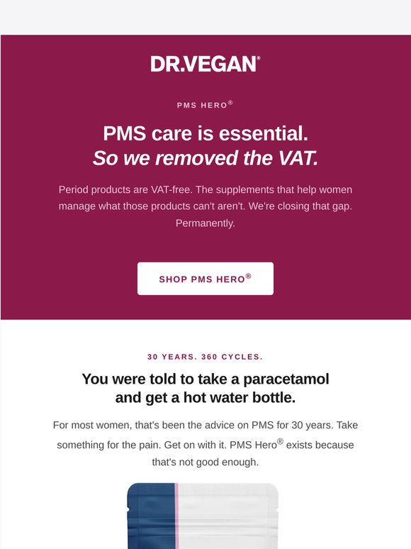 PMS care is essential - so we removed the VAT