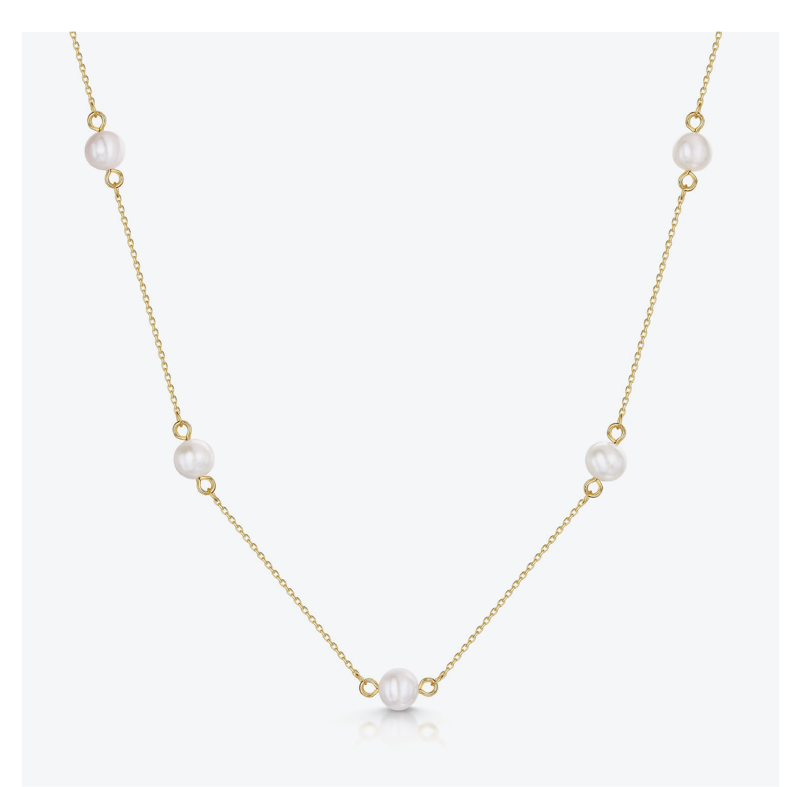 9ct Yellow Gold 6mm Pearl Adjustable Necklet