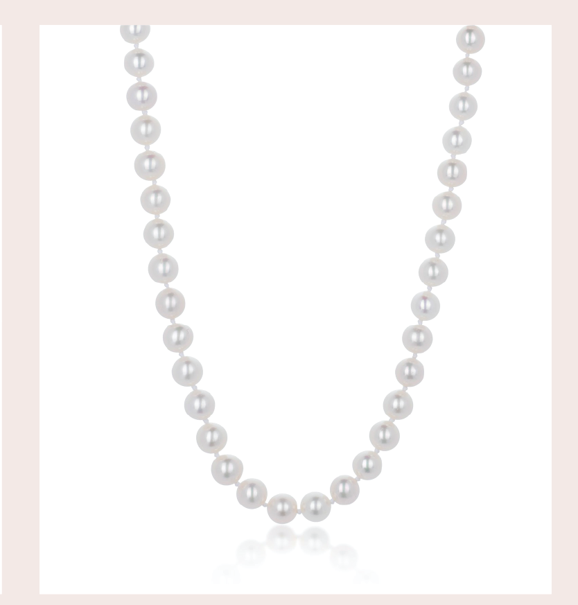 18ct White Gold Freshwater Pearl 7-8mm Beaded Necklace