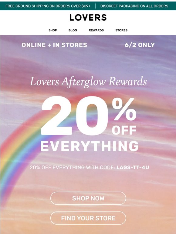 20% Off EVERYTHING Starts Now