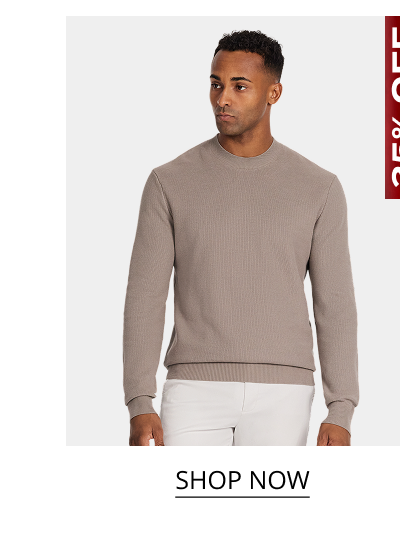 Latte Idris Textured Crew Knit