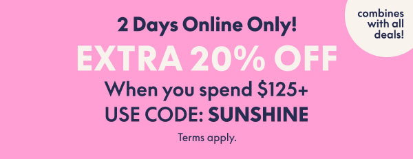 20% Off $125+ or 10% Off $75