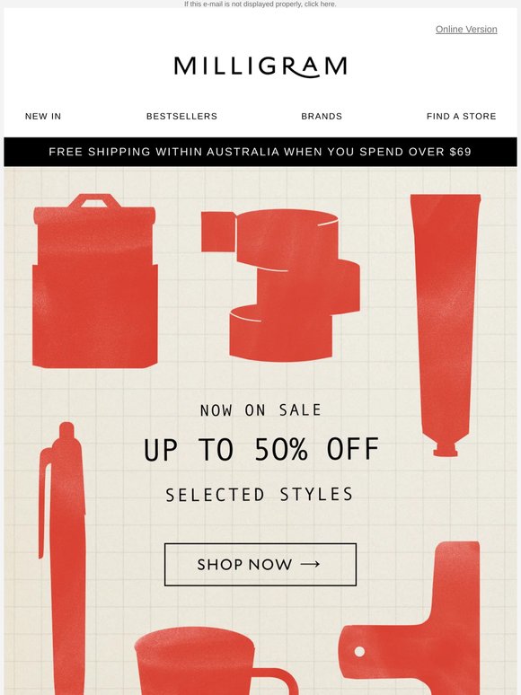 Up to 50% off on selected styles