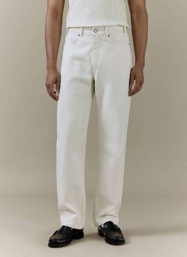 Straight Leg Denim Jeans | Cotton | Cream
