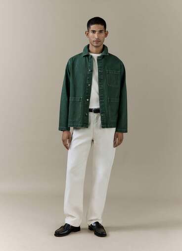 Vintage Wash Oliver Chore Jacket | Cotton Canvas | Forest
