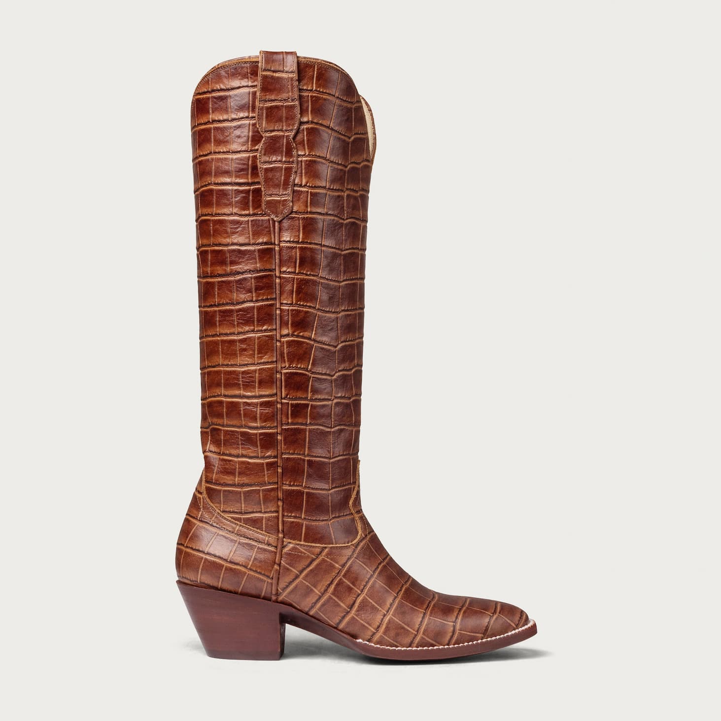 The Soho Boot Chestnut Croc