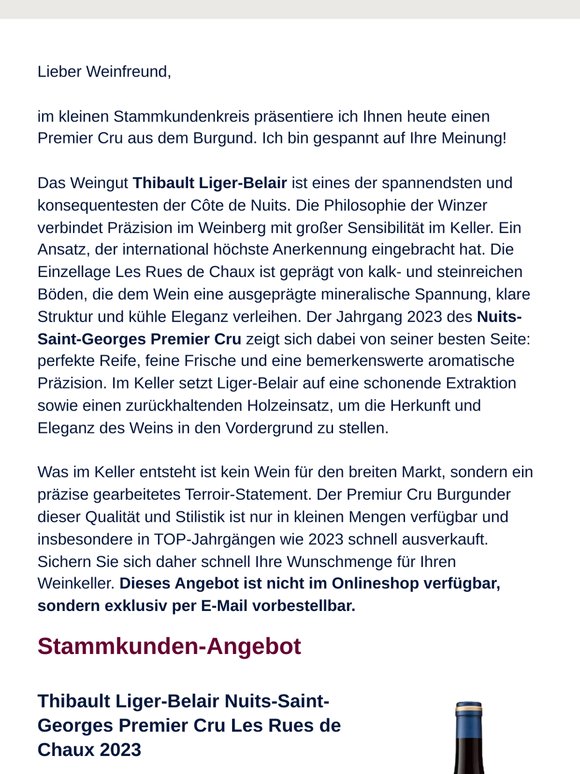 Premier Cru Burgunder mit herausragender Jahrgangsqualität