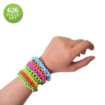 Image of 626 Piece Set Colorful Loom Bandz and Tools
