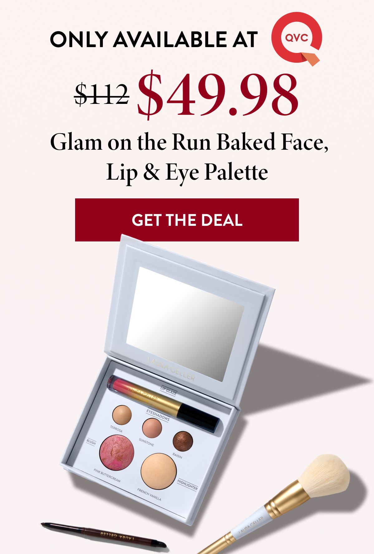 Only Available at QVC |  Glam on the Run Baked Face, Lip & Eye Palette | Get The Deal