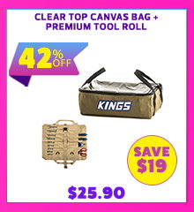 Clear Top Canvas Bag + Premium Tool Roll