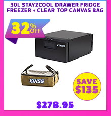 30L Stayzcool Drawer Fridge Freezer + Clear Top Canvas Bag