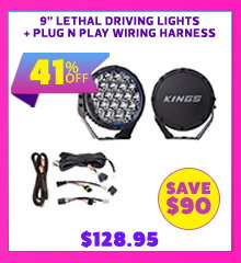 9 Lethal driving lights + Plug N Play Wiring Harness