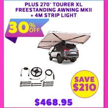 Plus 270° Tourer XL Freestanding Awning MKII + 4M Strip light