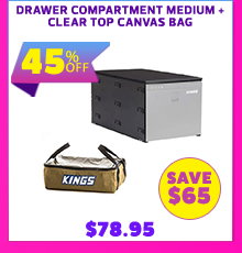 Drawer Compartment Medium + Clear Top Canvas Bag