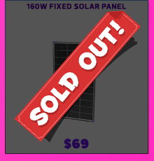 160W Fixed Solar Panel - Sold Out!
