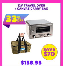 12v Travel Oven + Canvas Carry Bag