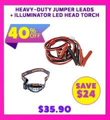 Heavy-Duty Jumper Leads + Illuminator LED Head Torch