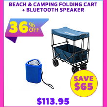 Beach & Camping Folding Cart + Bluetooth Speaker