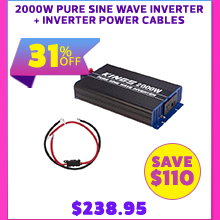 2000W Pure Sine Wave Inverter + Inverter Power Cables