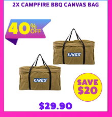 2x Campfire BBQ Canvas Bag