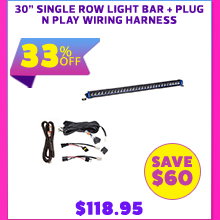 30 Single Row Light Bar + Plug N Play Wiring Harness