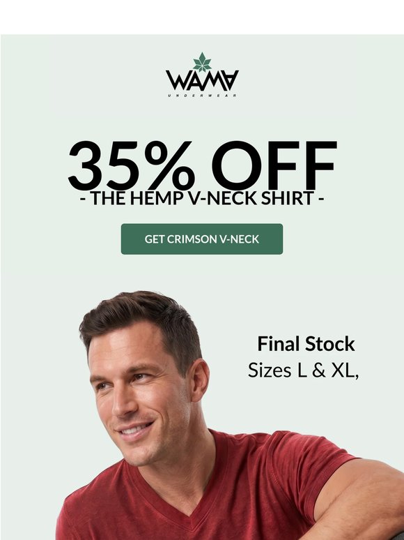 35% Off Hemp V-Neck Shirt 👕