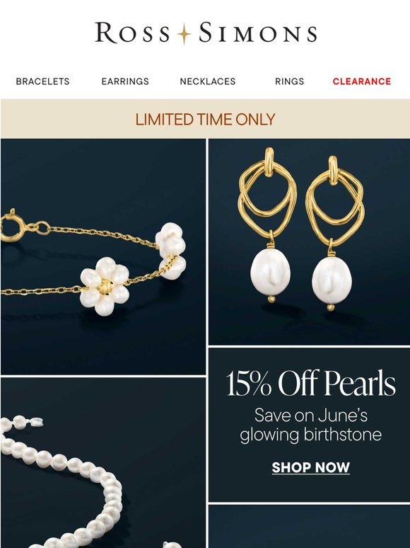 Celebrate June with 15% off pretty pearls
