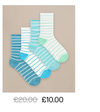 Everyday Roll Top Socks – 4 Pack -Size 4-7. Shop now.