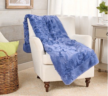 Hotel du Cobb 50x70 Bloom Floral Faux Fur Throw by Dennis Basso