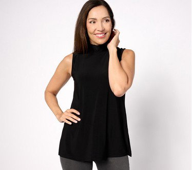 Dennis Basso Italia Knit Sleeveless Mock Neck Top